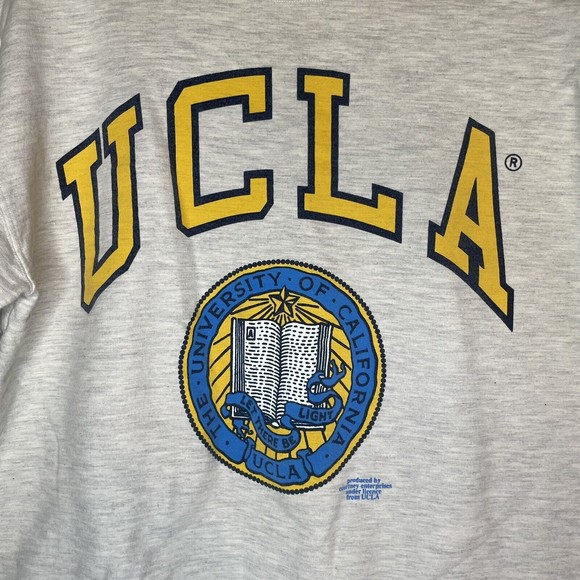 VINTAGE UCLA CREWNECK MEDIUM WOMENS GRAY SWEATSHIRT PULLOVER SHOULDER PADS USA - Picture 2 of 10